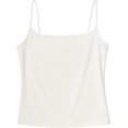 thumbnail image 7 of Arria Sleek Cami Tank Top Slim Fit Nylon Scoop Neck Basic Camisole (White, S), 7 of 7
