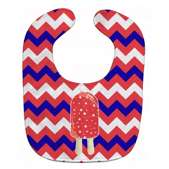 Ice Pop Popcicle Red White Blue Baby Bib