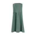 thumbnail image 4 of Boho Dresses For Women 2025, Tank Casual Loose Sleeveless Cotton Linen Solid Color V Neck Beach Womens Winter Feather Red Sun Dresses Casual Denim (XXL, Light Green) ZMTing, 4 of 5