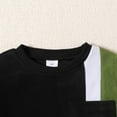 thumbnail image 7 of Outfit for Boys 6-7 Toddler Boys Girls Long Sleeve Patchwork Colour T Shirt Pullover Tops Pants Kids Outfits Black, 5-6 Years, 7 of 7