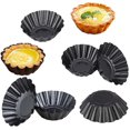 thumbnail image 1 of Mini moldes para tartas de acero al carbono antiadherente, 12 Uds., tarta de huevo, molde para hornear cupcakes reutilizable JAMW Sencillez, 1 of 5
