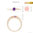 thumbnail image 4 of ANGARA Natural Bar-Set Solitaire Round Amethyst Bypass Ring in 14K Rose Gold for Women (Size-4mm) | February Birthstone, Birthday, Anniversary, Jewelry Gift for Women | Natural Amethyst Ring, 4 of 9