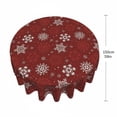 thumbnail image 3 of Festive Snowman Print Round Tablecloth for Holiday Dining and Picnics with Heat Insulation and Stain Features, 3 of 3