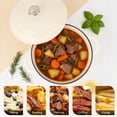 thumbnail image 3 of Enameled Cast Iron Dutch Oven, TAIMASI 5QT Dutch Oven Pot with Lid & Cotton Potholders, Heavy-Duty Cookware for Braising, Stews, Roasting, Bread Baking, All Stovetop Compatible (Cream White), 3 of 8