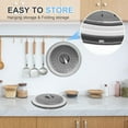 thumbnail image 5 of KY 10 Inch Microwave Food Cover & Collapsible Silicone Mat - Splatter Guard, Plate Holder & Kitchen Colander for Meal Prep, Charcoal, 5 of 7