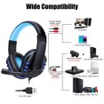 thumbnail image 6 of TSV Gaming Headset Fit for PS5 PS4 PC Xbox Nintendo Switch, USB + 3.5mm Wired Headphones with Microphone, Stereo Surround Sound, Noise Canceling Over-Ear Headphones Fit for Laptops Tablets Phones, 6 of 8