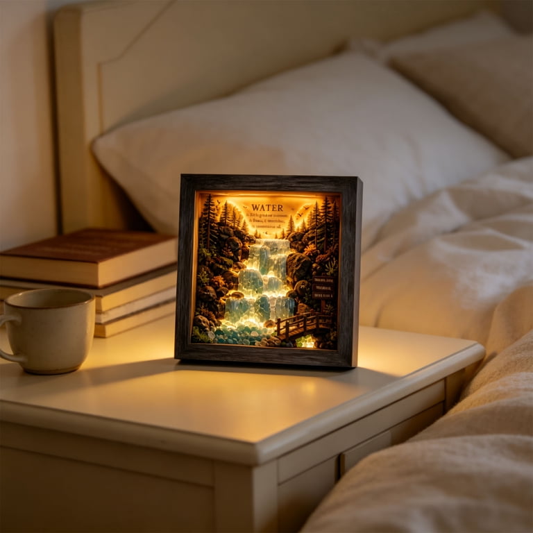 Transluent Yight Decorative Glass Night Light with Warm Raised Translucent Accents, and ...