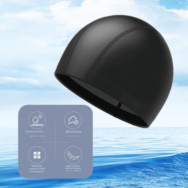 Gorro de baño para mujer, impermeable, elástico, transpirable, cómodo, para aguas termales, con revestimiento de PU de secado rápido