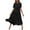 Black, variant on WIZUTIZ Beach Dresses for Women Leisure Plus Size with Liner Pleated Flowy Solid Pleated Dress Short Sleeve Round Neck Pleated Dress for Teen Girls Midi Dress Thin Dress Black