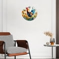 thumbnail image 2 of 12 Inch Wall Clock Battery Operated Silent Clock Decorative for Office, Kitchen, Outdoor, Living Room，Farm Bird Rooster Flower Watercolor Creative, 2 of 4