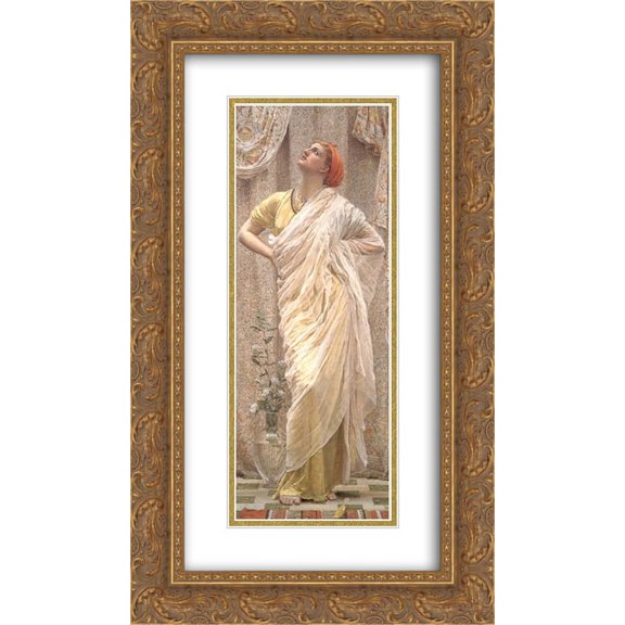 Albert Joseph Moore 2x Matted 14x24 Gold Ornate Framed Art Print 'Study for Birds'