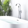 thumbnail image 5 of Wowow Waterfall Single-Handle Freestanding Tub Faucet with Handshower, Floor Mounted Tub Filler Faucet in Polished Chrome, 5 of 7