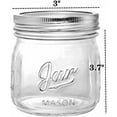 thumbnail image 3 of 12 Pack , 16 Oz Short Glass Canning Jar with Airtight Lids, Food Safe Jam Spice Jar for Honey, Jelly, Wedding Favors, DIY Project, Dishwasher Safe, 3 of 7