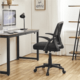 SMILE MART Adjustable Ergonomic Mesh Office Chair with 90° Flipup Armrests for Home Office