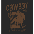 thumbnail image 2 of Cowboy Horse And Rider Women's Black Crew Neck Short Sleeve Top-Medium, 2 of 3