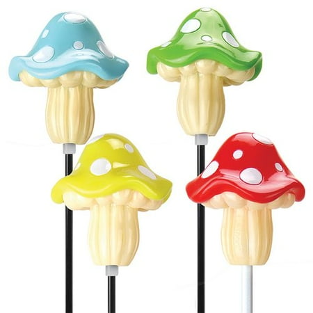 Exhart 4 Piece Solar Mushroom Garden Sign Set