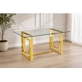 thumbnail image 2 of K-Living Livya Tempered Glass Dining Table with Gold Stainless Steel Base, 2 of 6