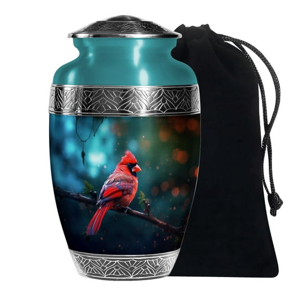KARYLIZ Cardinal Bird Urns For Human Ashes Adult Male Dad - Large Funeral Urns For Human Ashes - Cremation Urns For Adult Ashes Women - Urns For Men Ashes Adult Male - Cremation Urns ( 10inch)