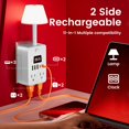 thumbnail image 3 of Multiprise Multifonction 11-en-1 avec Protection contre les Surcharges Intégrée. 1 Lampe de Bureau, 1 Horloge à Affichage Numérique, 4 Prises Électriques, 3 USB-A et 2 Usb-C. Rallonge d'Alimentation, 3 of 8