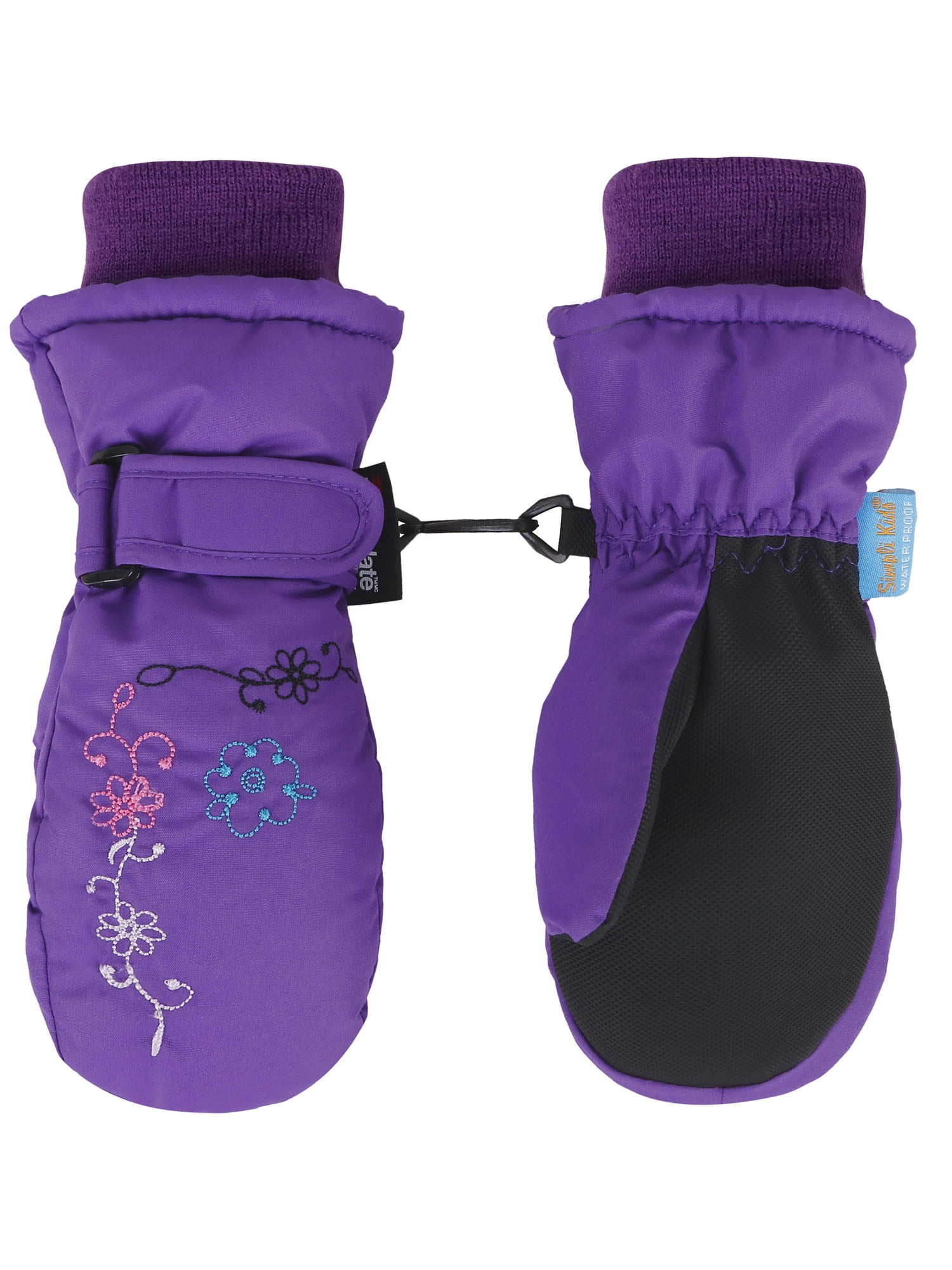 SimpliKids Girl's 3M Thinsulate Waterproof Snowboarding & Ski Mittens