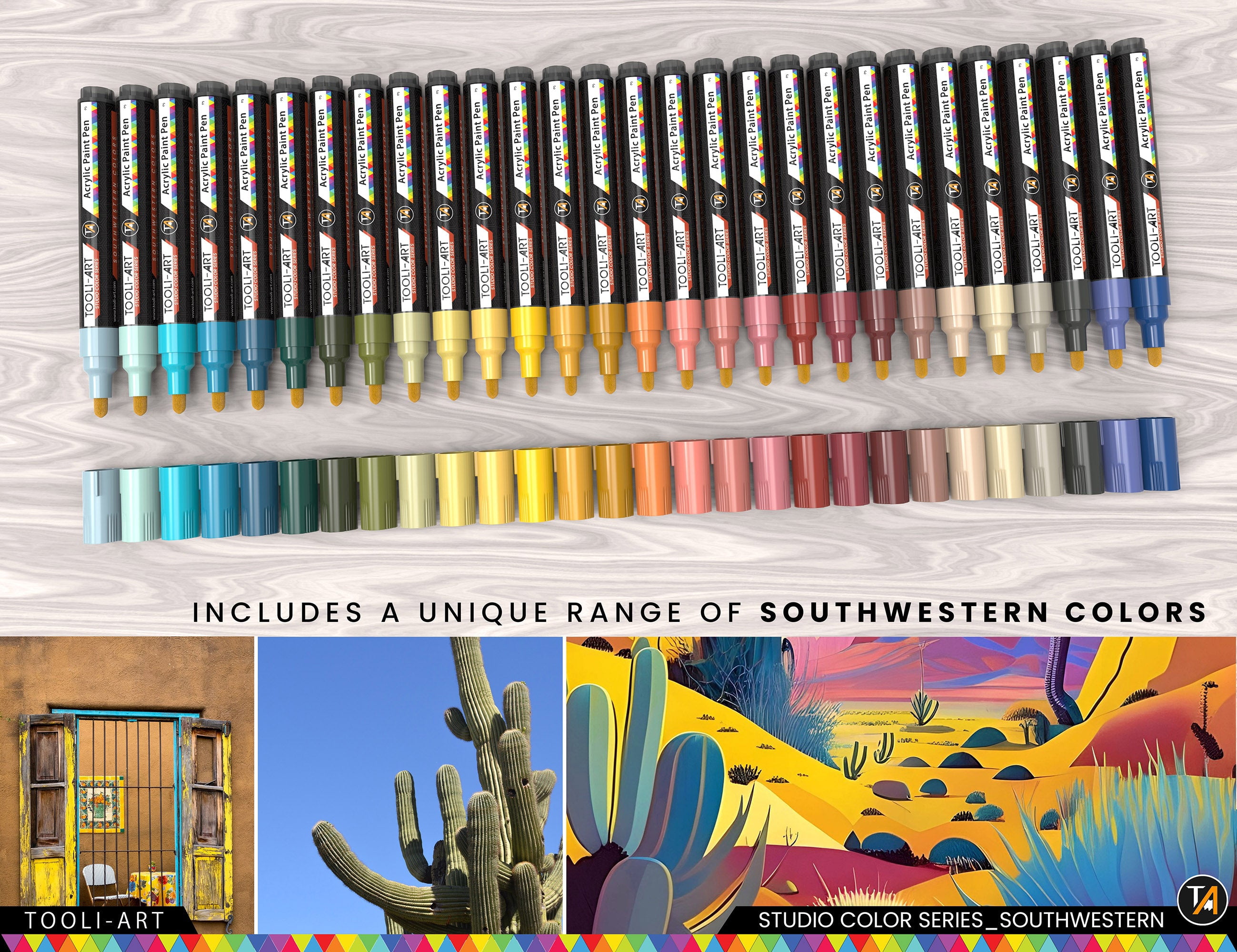 28 Southwestern Colors Acrylic Paint Pens Markers Set 3mm Medium