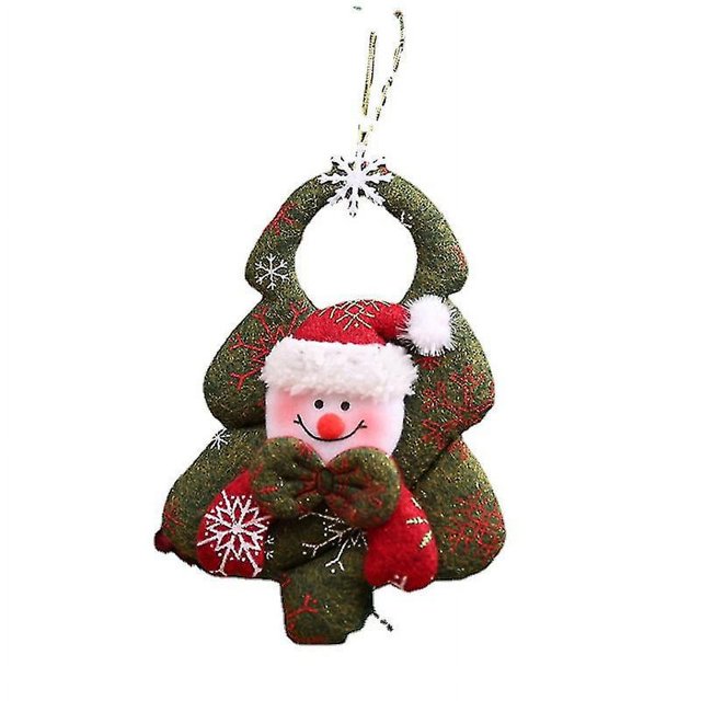 Conjuntos de adornos colgantes para árbol de Navidad, muñeco de peluche, adorno de Navidad, Papá Noel, muñeco de nieve, reno, oso, decoración colgante (4 unidades)