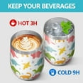 thumbnail image 4 of 12oz Stemless Wine Tumblers Colorful Dinosaurs DiverseSilhouettes Pattern Vacuum Insulated Stainless Steel Travel Tumbler Cups Mug with Lid and Straw for Champaign,Cocktail,Beer with Cleaning Brush, 4 of 5