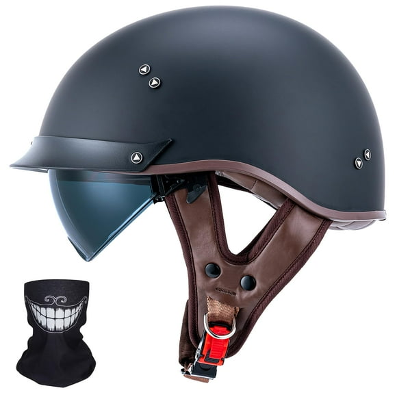 Casco de Motocicleta VCOROS F07A Negro Mate XL Aprobado DOT
