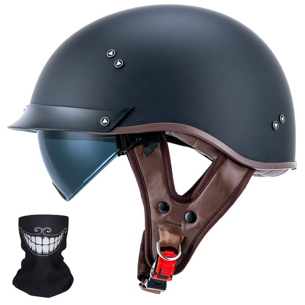 Medio casco VCOROS F07A negro mate con cara abierta DOT Small