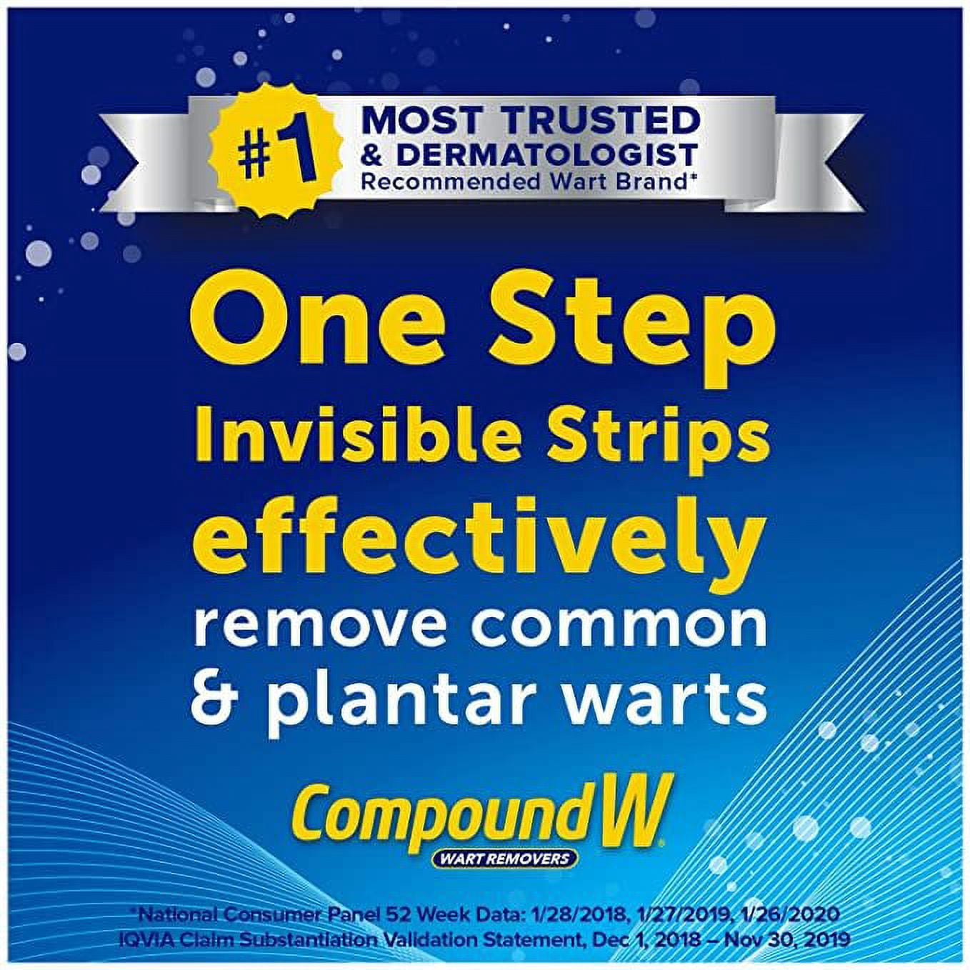 Compound W Maximum Strength One Step Invisible Wart Remover Strips, 14 Ct, 4-Pack
