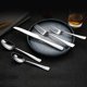 thumbnail image 4 of Amazon Basics - Juego de cubiertos de acero inoxidable de 20 piezas con borde cuadrado, servicio para 4, 4 of 8