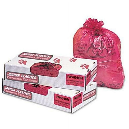 UNISAN IW2423R Health Care "bio-hazard" Printed Liners, 1.3mil, 24 X 23, Red, 500/carton