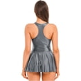 thumbnail image 5 of CHICTRY Womens Glossy One-Piece Swimwear U Neck Swimming Yoga Leotard Tank Dress, 5 of 5