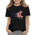 thumbnail image 2 of ATOGUTA Shirts for Girls Kids Flag Tshirt Patriotic Top Independence Day Outfit Black, Size 3T-14, 2 of 5