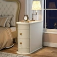 thumbnail image 3 of Finmind Solid Wood End Table Set of 2, 2-Drawer, Fully Assembled, White, 3 of 8