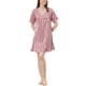 thumbnail image 2 of INSPIRAR CHIC Camisones de Satén para Mujeres con Cuello en V, Manga Corta, Camisón a Rayas, Ropa de Dormir de Seda, Vestido de Pijama L Rosa, 2 of 6