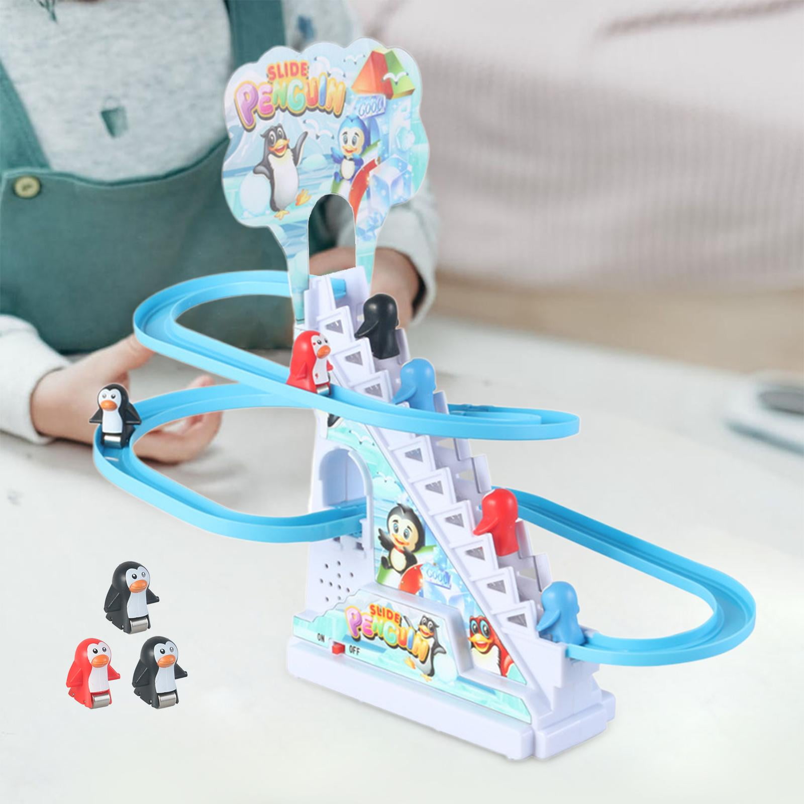 Jeu Course Pingouins Toboggan Musical Avec Lumières LED - Jouet Escalade Et Montagnes Russes Pour Enfants