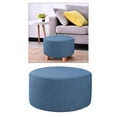 thumbnail image 3 of facefd Ottoman Slipcovers Round Ottoman Footstool Cover Removable Blue, 3 of 5