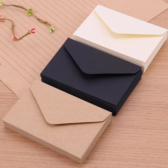 Amosfun Vintage Kraft Paper Envelopes Assorted Colors for Letter Writing and Crafts, 30 Pieces Decorative Stationery