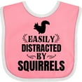 thumbnail image 3 of Inktastic Easily Distracted by Squirrels Boys or Girls Baby Bib, 3 of 4