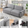 thumbnail image 3 of Modern Loveseat Sofa with Cup Holder and Storage Bag - Deep Seating Couch with Sturdy Wood Frame, Grey, 3 of 5