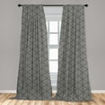thumbnail image 3 of Ambesonne Psychedelic Curtains, 3D Optical Illusion Art, Pair of 28"x84", Charcoal Grey Eggshell, 3 of 3