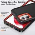 thumbnail image 3 of For Samsung A06 Military Grade Dual Layer Shockproof Phone Case With 2 PCS Screen Protector Build With Kickstand Dustproof Drop Proof Protective Cover for Galaxy A06 6.7"(Black/Orange), 3 of 8