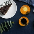 thumbnail image 6 of FMSHPON Happy Halloween Castle and Moon Orange Set of 8 Round Coaster for Drinks, Absorbent Ceramic Stone Coasters Cup Mat with Cork Base for Home Kitchen Room Coffee Table Bar Decor, 6 of 6