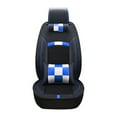 thumbnail image 5 of Maidao Car Seat Covers Leather Full Set Airbag Compatible Waterproof Front Rear Cushion Protector Black and Blue, 5 of 8