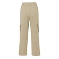 thumbnail image 6 of Bovemsi Cargo Pants Women Daily Elastic Waist Pockets Straight Solid Color Casual Loose Long Trousers Work Pants, 6 of 8