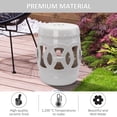 thumbnail image 3 of Outsunny 14" x 17" Ceramic Garden Stool with Double-Coin Knotted Ring Design & Strong Glazed Material, White, 3 of 9