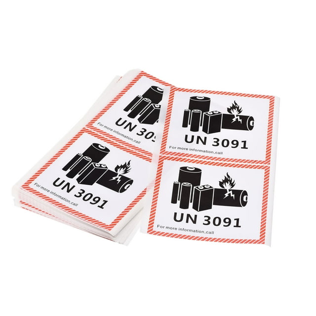 Unique Bargains UN3481 Battery Stickers for Battery Handling Warning 100 pcs