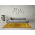 thumbnail image 3 of Ahgly Company Machine Washable Indoor Square Medallion Yellow Traditional Area Rugs, 8' Square, 3 of 4