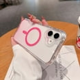 thumbnail image 3 of For iPhone 16 Plus Magnetic Clear Phone Case,Two-color Gradient Design,Compatible with Mag-Safe,3-in-1 Heavy Duty Shockproof Military Drop Protection Transparent Phone Case,Gradient Pink, 3 of 10